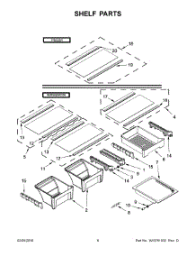 04 - Shelf Parts parts for Whirlpool Refrigerator WRT549SZDB00 from AppliancePartsPros.com