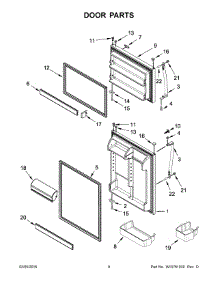 05 - Door Parts parts for Whirlpool Refrigerator WRT549SZDB00 from AppliancePartsPros.com