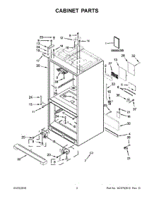 02 - Cabinet Parts parts for Whirlpool Refrigerator WRV976FDEM00 from AppliancePartsPros.com