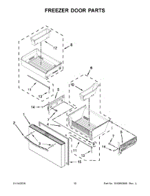 06 - Freezer Door Parts parts for Whirlpool Refrigerator WRV976FDEM01 from AppliancePartsPros.com