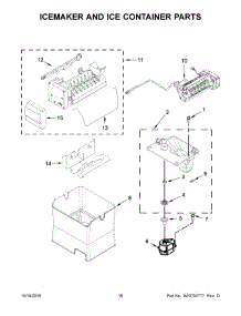 10 - Icemaker And Ice Container Parts parts for Whirlpool Refrigerator WRV986FDEM00 from AppliancePartsPros.com