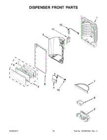 09 - Dispenser Front Parts parts for Whirlpool Refrigerator WRV986FDEM01 from AppliancePartsPros.com
