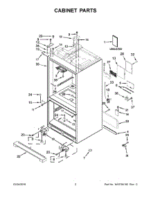 02 - Cabinet Parts parts for Whirlpool Refrigerator WRV996FDEE00 from AppliancePartsPros.com