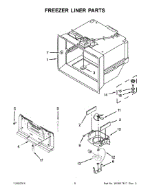 04 - Freezer Liner Parts parts for Whirlpool Refrigerator WRV996FDEE01 from AppliancePartsPros.com