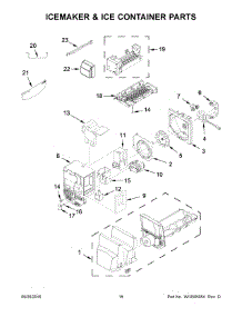 10 - Icemaker & Ice Container Parts parts for Whirlpool Refrigerator WRX735SDBE00 from AppliancePartsPros.com