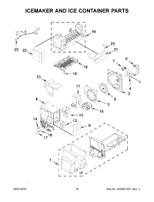 10 - Icemaker And Ice Container Parts parts for Whirlpool Refrigerator WRX735SDBH01 from AppliancePartsPros.com