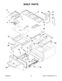08 - Shelf Parts parts for Whirlpool Refrigerator WRX735SDBM03 from AppliancePartsPros.com