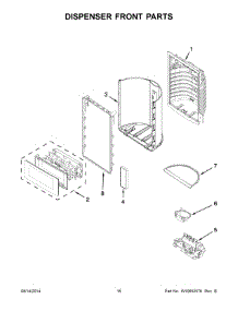 09 - Dispenser Front Parts parts for Whirlpool Refrigerator WRX988SIBE01 from AppliancePartsPros.com