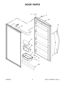 04 - Door Parts parts for Whirlpool Refrigerator WSR57R18DH00 from AppliancePartsPros.com