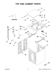 02 - Top And Cabinet Parts parts for Whirlpool Washer WTW4715EW0 from AppliancePartsPros.com