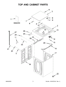 02 - Top And Cabinet Parts parts for Whirlpool Laundry Center WTW4715EW2 from AppliancePartsPros.com