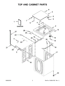 02 - Top And Cabinet Parts parts for Whirlpool Laundry Center WTW4915EW2 from AppliancePartsPros.com
