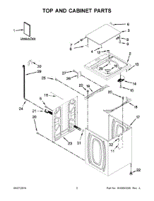 02 - Top And Cabinet Parts parts for Whirlpool Washer WTW5000DW1 from AppliancePartsPros.com