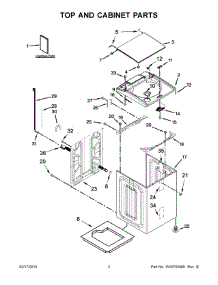 02 - Top And Cabinet Parts parts for Whirlpool Washer WTW7000DW0 from AppliancePartsPros.com