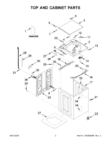 02 - Top And Cabinet Parts parts for Whirlpool Laundry Center WTW8000DW1 from AppliancePartsPros.com