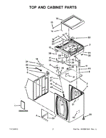 02 - Top And Cabinet Parts parts for Whirlpool Washer WTW8500BR0 from AppliancePartsPros.com