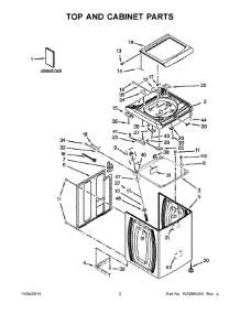 02 - Top And Cabinet Parts parts for Whirlpool Washer WTW8540BC1 from AppliancePartsPros.com