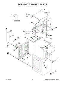 02 - Top And Cabinet Parts parts for Whirlpool Laundry Center WTW8700EC0 from AppliancePartsPros.com