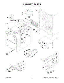 02 - Cabinet Parts parts for Whirlpool Refrigerator WUR50X24EM00 from AppliancePartsPros.com