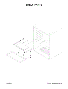 03 - Shelf Parts parts for Whirlpool Refrigerator WUR50X24EM00 from AppliancePartsPros.com