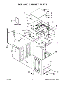 02 - Top And Cabinet Parts parts for Whirlpool Washer XCAE2763CQ0 from AppliancePartsPros.com