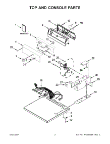 02 - Top And Console Parts parts for Whirlpool Laundry Center YQCEM2735FQ0 from AppliancePartsPros.com