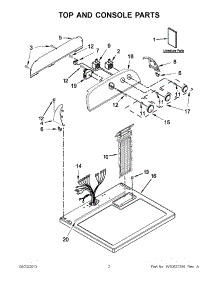 02 - Top And Console Parts parts for Whirlpool Dryer YWED4800BQ0 from AppliancePartsPros.com