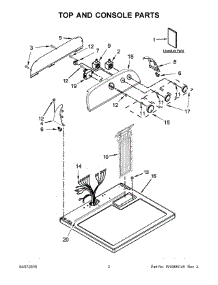 02 - Top And Console Parts parts for Whirlpool Laundry Center YWED4815EW1 from AppliancePartsPros.com