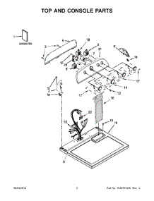 02 - Top And Console Parts parts for Whirlpool Dryer YWED4850BW1 from AppliancePartsPros.com