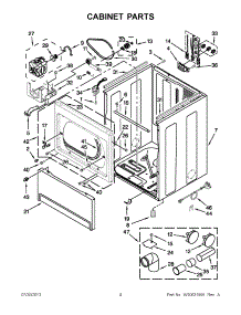 02 - Cabinet Parts parts for Whirlpool Dryer YWED5800BW0 from AppliancePartsPros.com