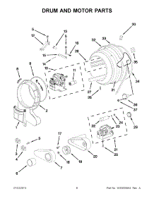03 - Drum And Motor Parts parts for Whirlpool Dryer YWED7500YW1 from AppliancePartsPros.com