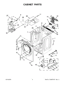03 - Cabinet Parts parts for Whirlpool Dryer YWED75HEFW0 from AppliancePartsPros.com