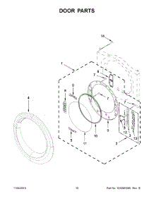 06 - Door Parts parts for Whirlpool Laundry Center YWED7990FW0 from AppliancePartsPros.com