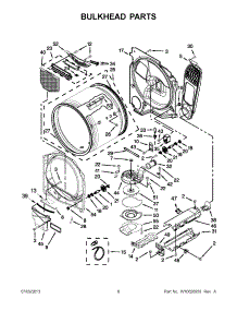 03 - Bulkhead Parts parts for Whirlpool Dryer YWED8000BW0 from AppliancePartsPros.com