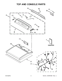 02 - Top And Console Parts parts for Whirlpool Dryer YWED8000DW1 from AppliancePartsPros.com