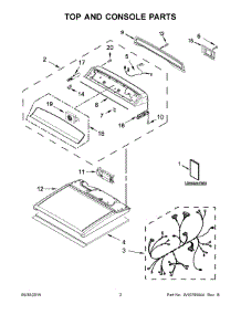 02 - Top And Console Parts parts for Whirlpool Dryer YWED8500DC1 from AppliancePartsPros.com