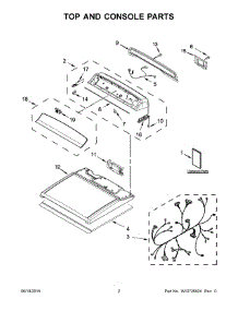 02 - Top And Console Parts parts for Whirlpool Dryer YWED8500DW0 from AppliancePartsPros.com