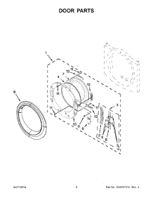 05 - Door Parts parts for Whirlpool Dryer YWED87HEDC0 from AppliancePartsPros.com