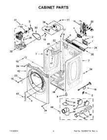03 - Cabinet Parts parts for Whirlpool Dryer YWED87HEDC1 from AppliancePartsPros.com