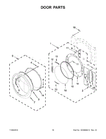 06 - Door Parts parts for Whirlpool Laundry Center YWED9290FW0 from AppliancePartsPros.com