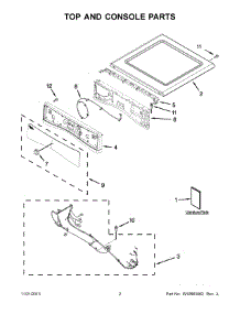 02 - Top And Console Parts parts for Whirlpool Dryer YWED94HEAC1 from AppliancePartsPros.com