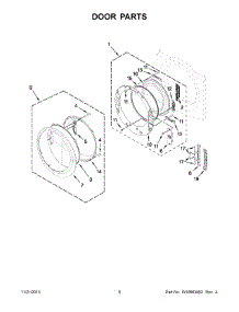 05 - Door Parts parts for Whirlpool Dryer YWED94HEAW1 from AppliancePartsPros.com