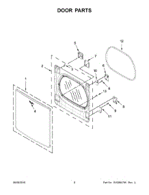 05 - Door Parts parts for Whirlpool Laundry Center YWED9500EC0 from AppliancePartsPros.com