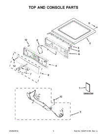02 - Top And Console Parts parts for Whirlpool Dryer YWED95HEDW0 from AppliancePartsPros.com