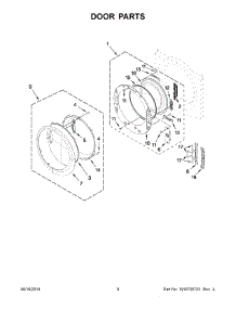 05 - Door Parts parts for Whirlpool Dryer YWED97HEDBD0 from AppliancePartsPros.com