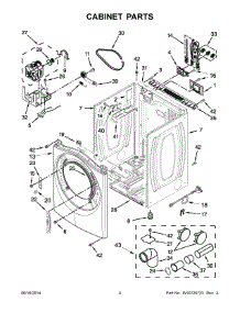 03 - Cabinet Parts parts for Whirlpool Dryer YWED97HEDC0 from AppliancePartsPros.com