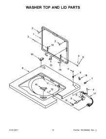 07 - Washer Top And Lid Parts parts for Whirlpool Laundry Center YWET4027EW1 from AppliancePartsPros.com