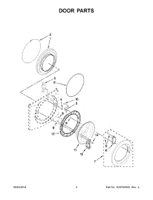 03 - Door Parts parts for Whirlpool Washer YWFW9050XW01 from AppliancePartsPros.com