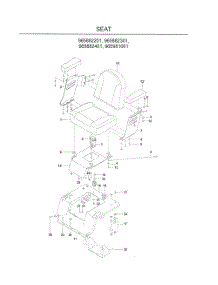 Seat parts for Dixon Riding Mower Tractor 965882401 from AppliancePartsPros.com