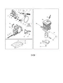 Cylinder  /  Shield  /  Clutch parts for Husqvarna Chainsaw 136LE from AppliancePartsPros.com